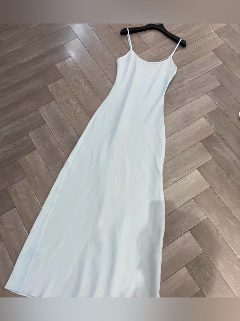 Venroy Linen Slip Dress Sky Blue - size S - Picture 4 of 7